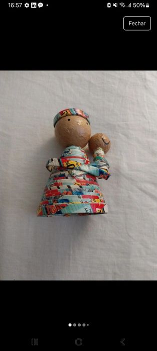 Santo António feito de papel, novo para colecionadores, com campainha