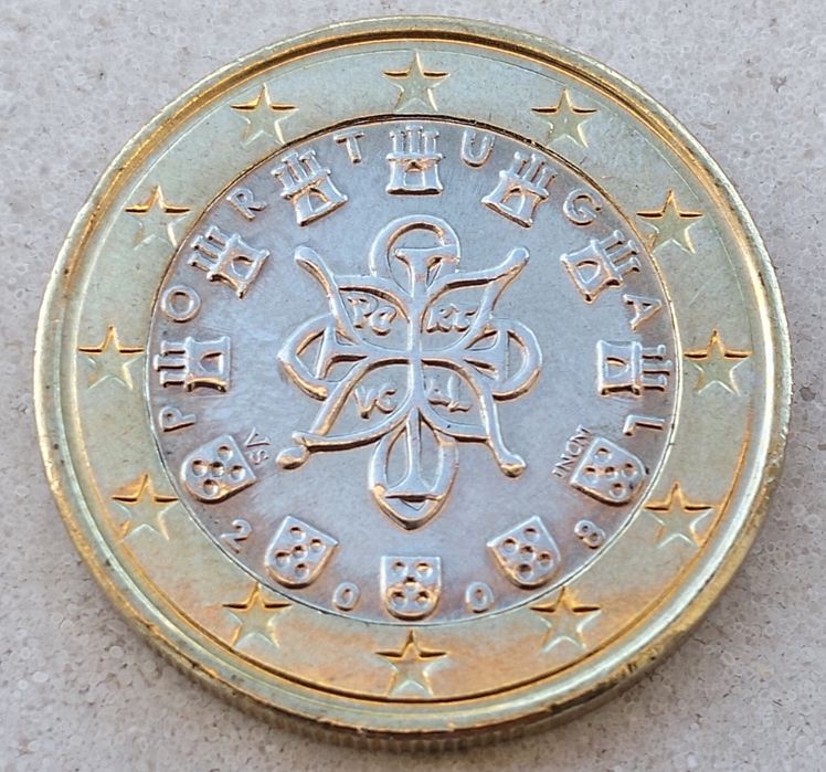 Moeda 1€ 2008 Mapa Antigo Estado Bela+ Extremamente Rara
