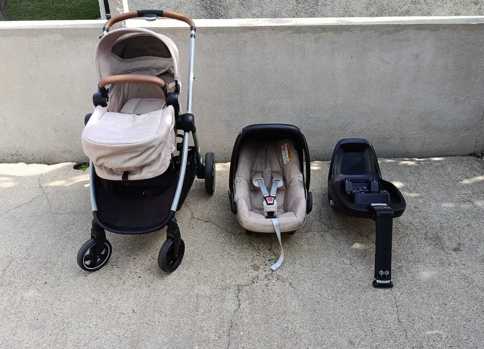 Carrinho + Ovo + Base Isofix + Fraldário com Banheira