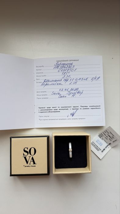 Каблучка sova кераміка 15,5