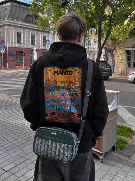 Большой Принт Толстовка МАНТО Ктоф » Черное Худи MANTO x Ktof » XS S M L XL