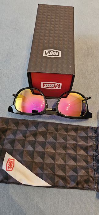 Okulary 100% SLENT Polished black purple mirror lens..