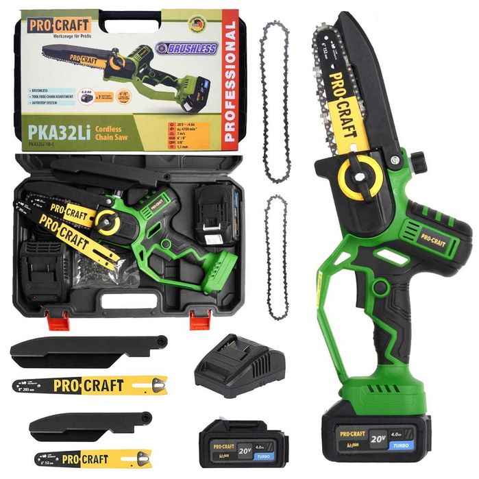 Pilarka łańcuchowa akumulatorowa Procraft  Bateria 4Ah + 2 prowadnice