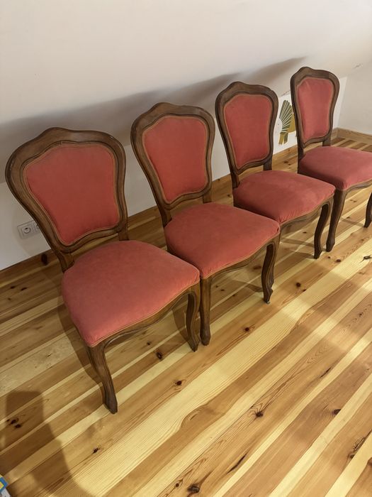 4 krzesła z litego drewna dębowego
