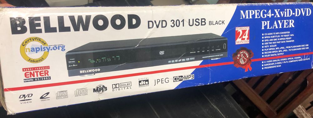 Odtwarzacz filmów video DVD BELLWOOD 301 USB Black