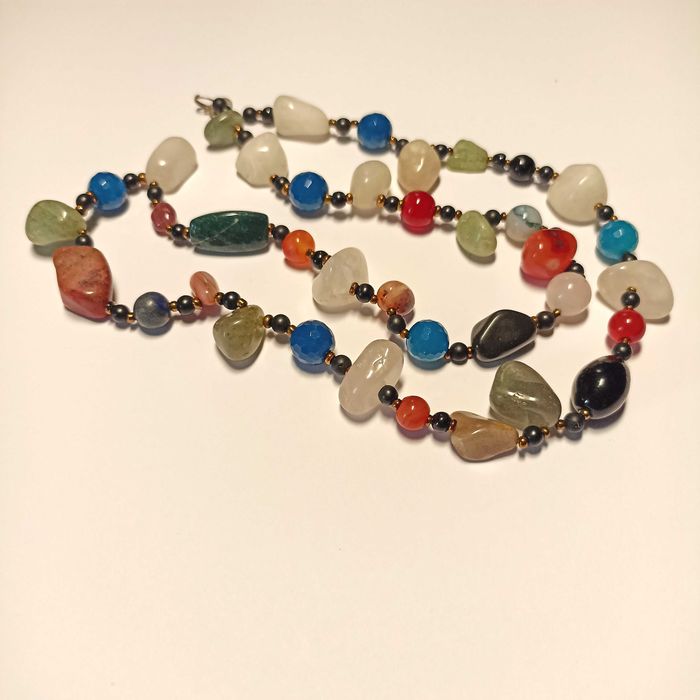 Ожерелье яшма, агат, сердолик