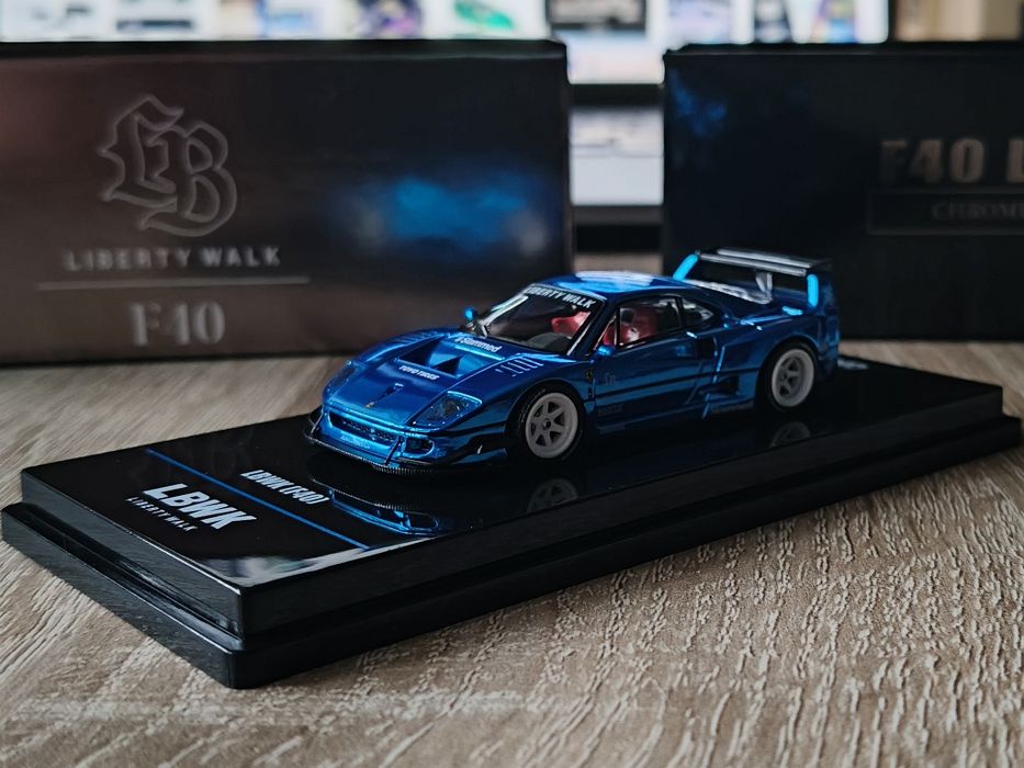 Inno 64 Ferrari F40 LBWK Chrome Black Liberty Walk Chase Katowice