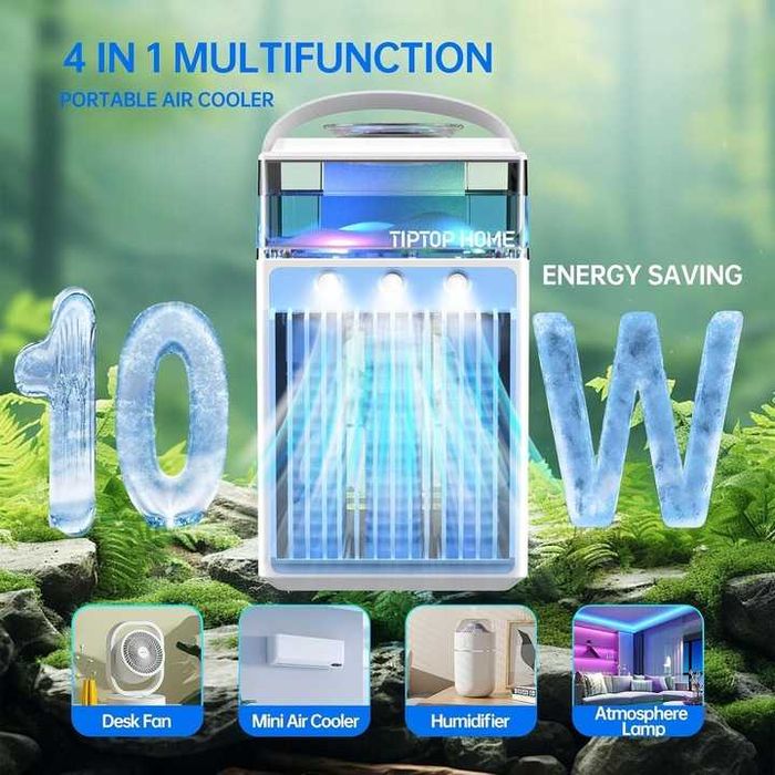 4w1 Nawilżacz powietrza/Przenośny klimatyzator z pudełkami na lód, APP