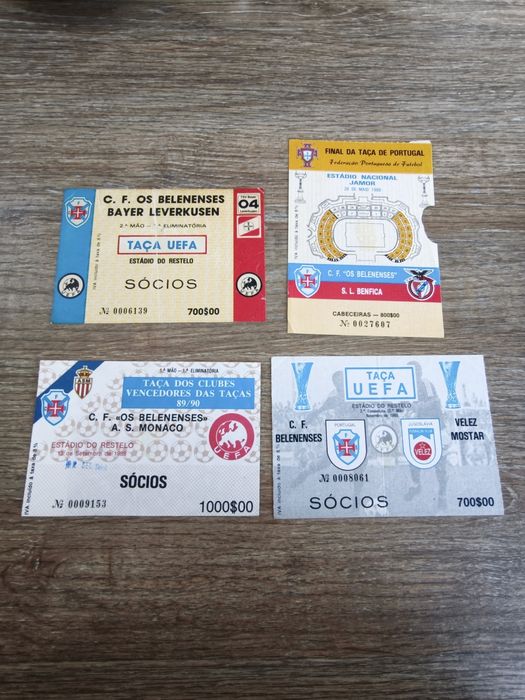 Bilhetes futebol Benfica , Belenenses vintage