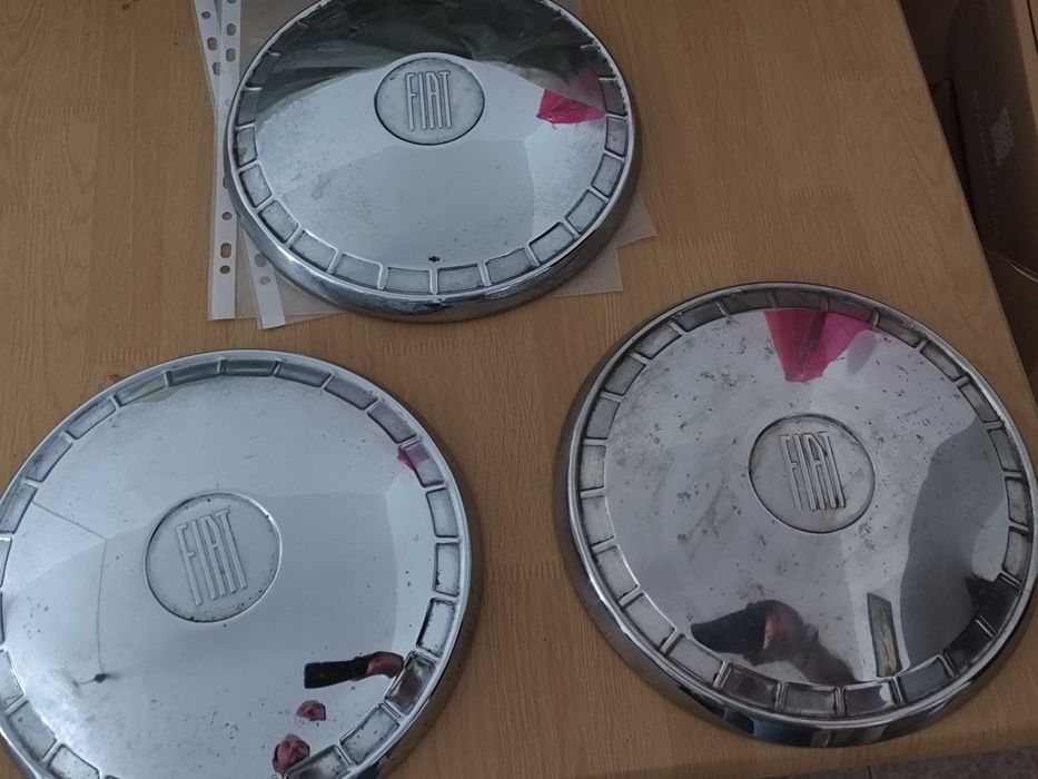 Conjunto de 3 Tampões de roda cromados FIAT