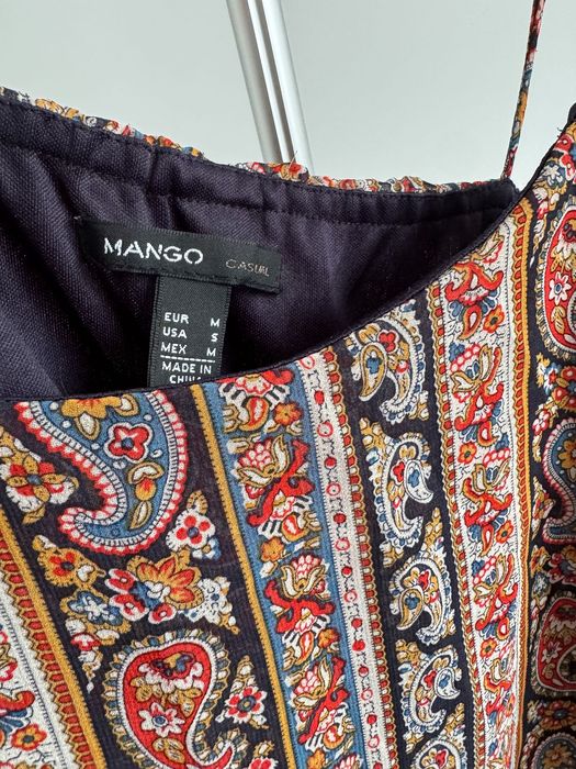 Krótki kombinezon Mango casual na ramiączkach wzorek wzorzysty