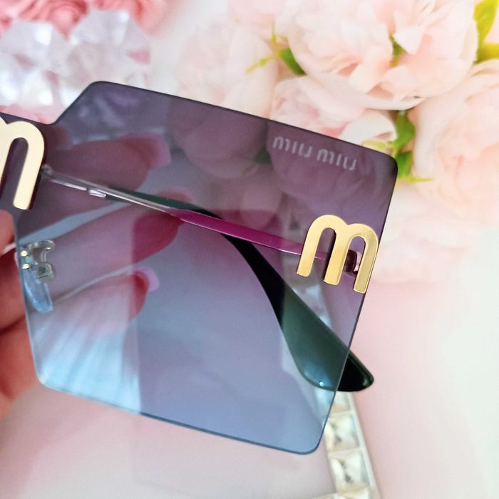 Damskie okulary przeciwsłoneczne Miu gradient bez ramek unikat