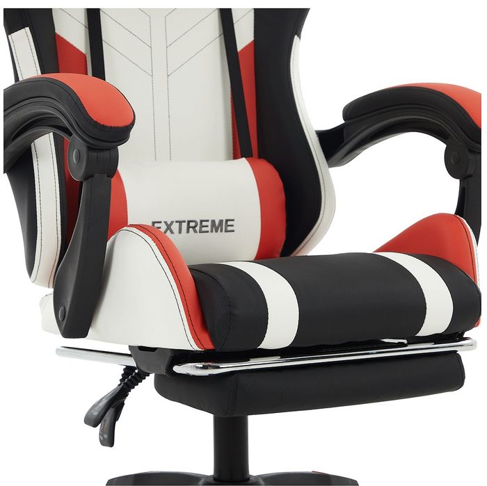 Fotel Gamingowy EXTREME R1 Red z Podnóżkiem dla Gracza i Biura