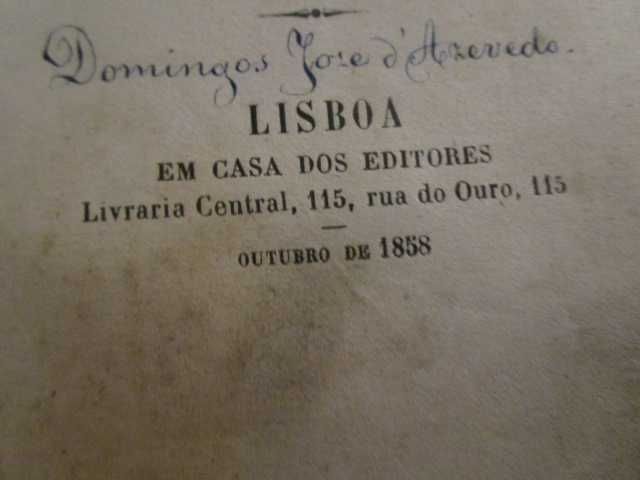 Livro tratado metrificação portuguesa  A F Castilho 1858