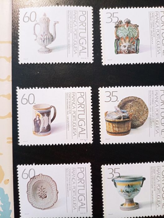Bloco + 6 selos Faiança Portuguesa sec XVIII - 1991 - FDC Novos	(MNH)