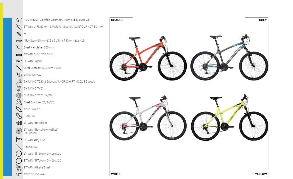 Bicicleta BTWIN Rock Rider 340 XS