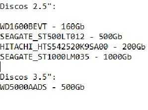 Discos SATA 2.5" e 3.5" usados 100% testados