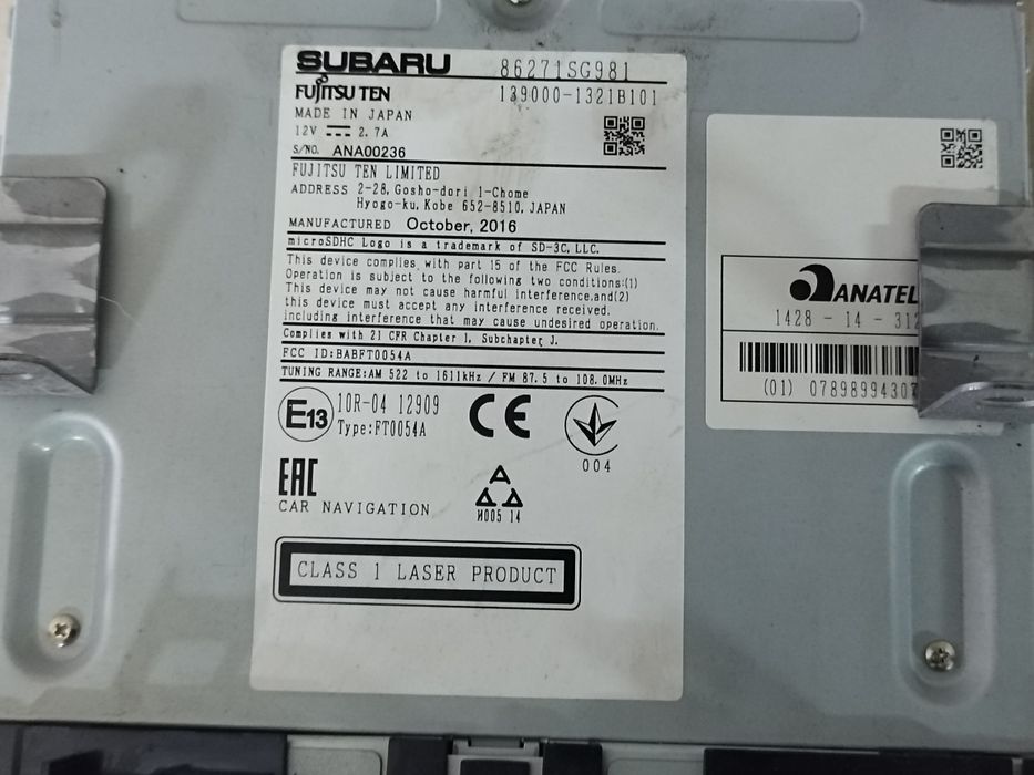 Штатна магнітола навігація Subaru Forester, Impreza