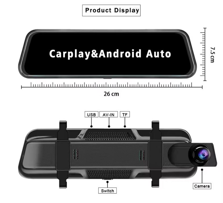 Дзеркало-відеореєстратор Carplay Гарантія! АНАЛОГ Azdome pg17