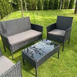 Meble na taras technorattan komplet 4 osobowy NOWE