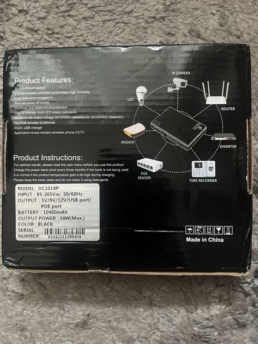 Джерело безперебійного живлення ups для роутера DC1018P 10400 мА-год