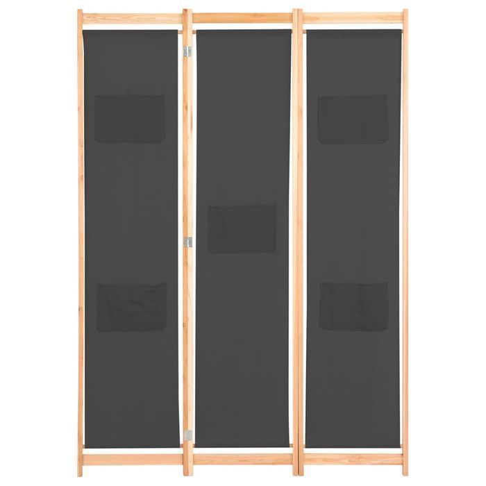 Vidaxl Parawan 3-Panelowy, Szary, 120X170X4 Cm, Tkanina
