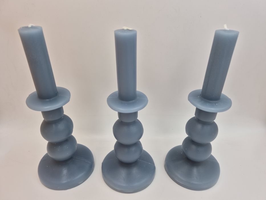 Zestaw 3 dekoracyjnych ozdobnych świec świeczek do stroików, dekoracji