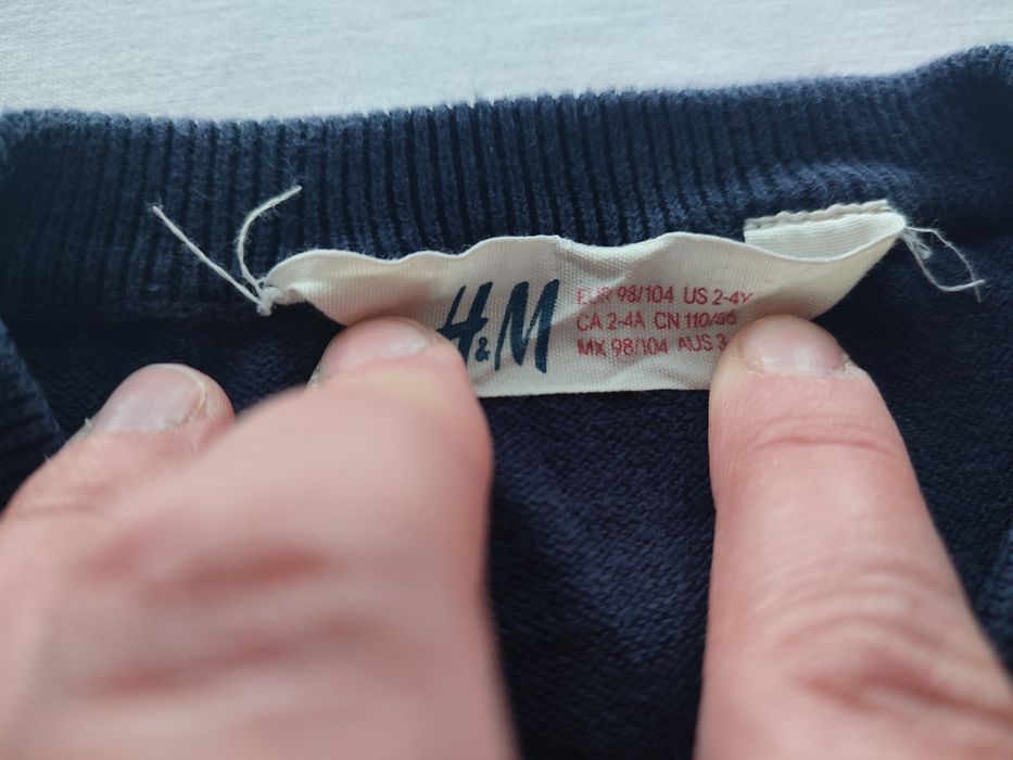 sweterek bezrękawnik ocieplacz granatowy rozmiar 98-104 H&M