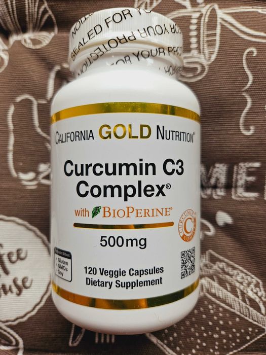 California Gold Куркумін з біоперин Curcumin BioPerine 500 мг 120 шт