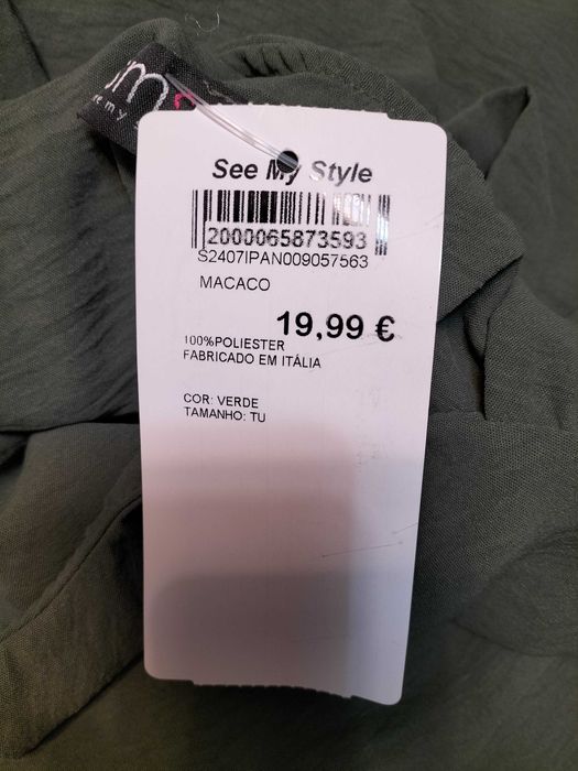 Fato calças/túnica/macacão, tamanho único