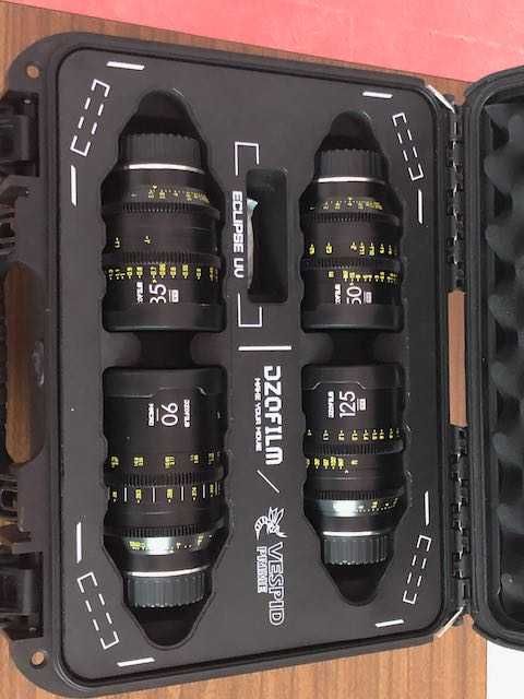 Kit de objectivas DZOFILM Vespid Primes 35mm, 50mm, 90mm macro, 125mm