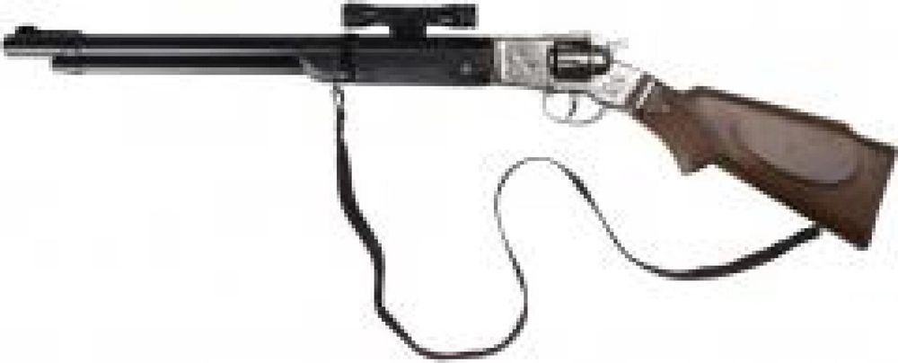 Strzelba kowbojska plastikowa 8 naboi pudełko,700x200 mm