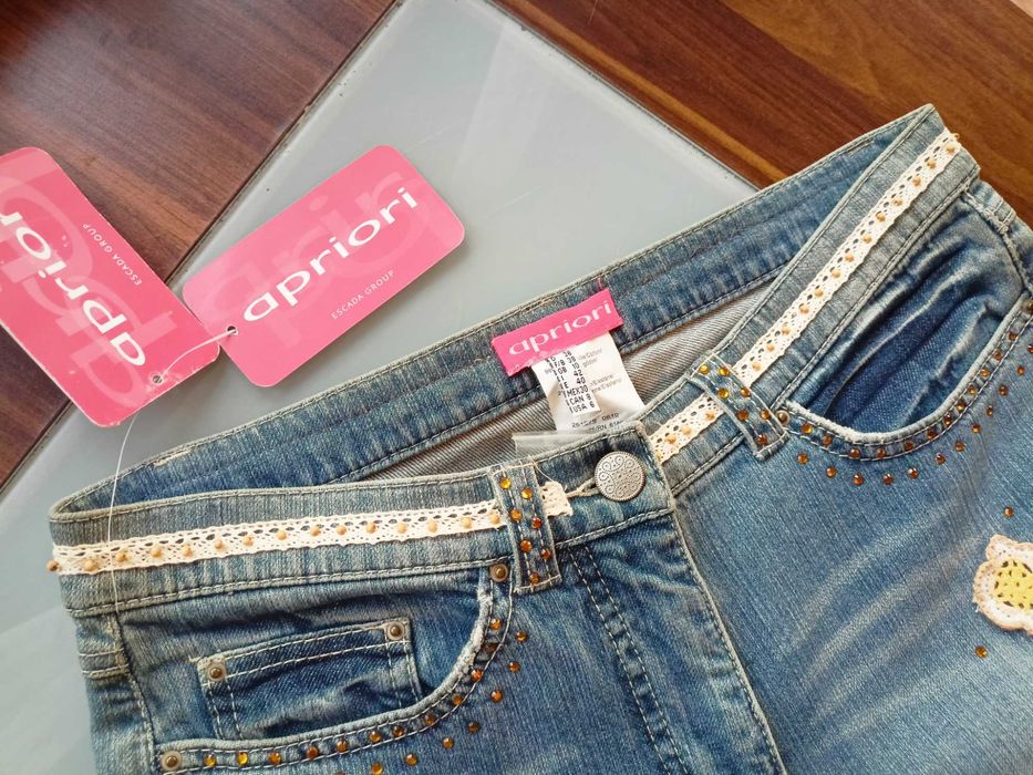 ESCADA cudowne jeansowe dzwony 36 NOWE