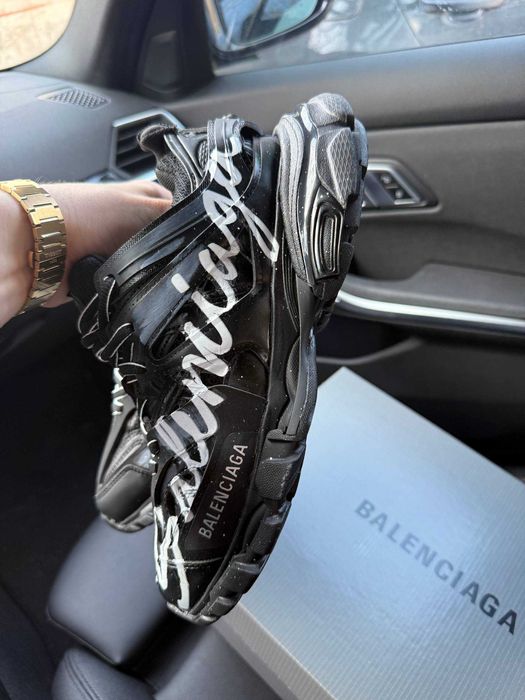 !SALE! Balenciaga Track Signature Black White 36 37 38 39 40 41 42 43