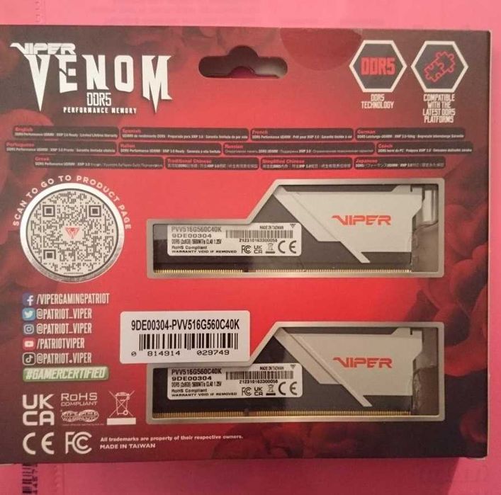 Оперативна пам"ять Patriot Viper Venom 2Х8Gb DDR5,чіпи Hynix