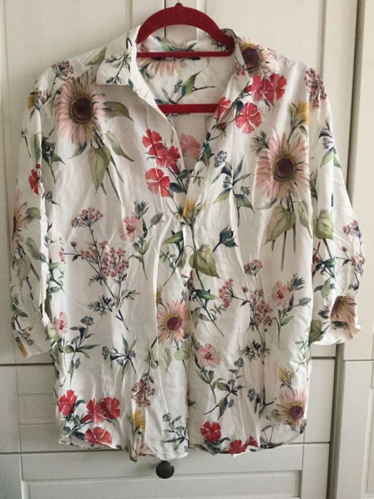 Zara koszula bawełniana w kwiaty r. M