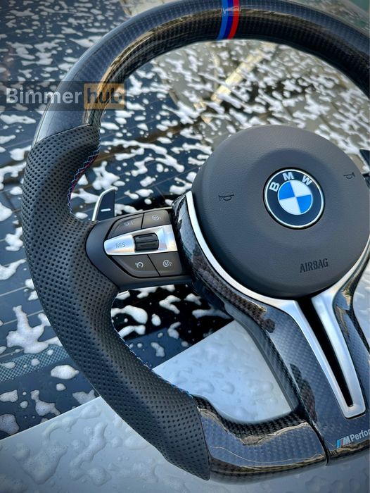 Карбон М руль + (ОРИГИНАЛ airbag, подогрев, вибро) БМВ Ф30 Ф15 Ф25 Ф10