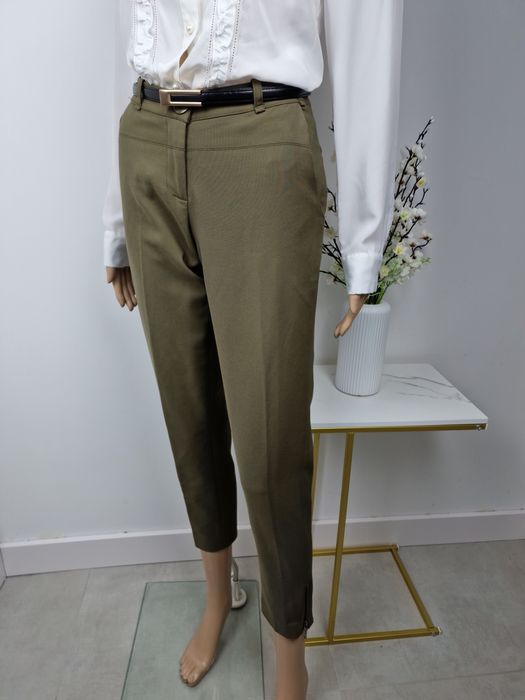 Garnitur damski ze spodniami khaki komplet 36/38 S/M bawełna 50%