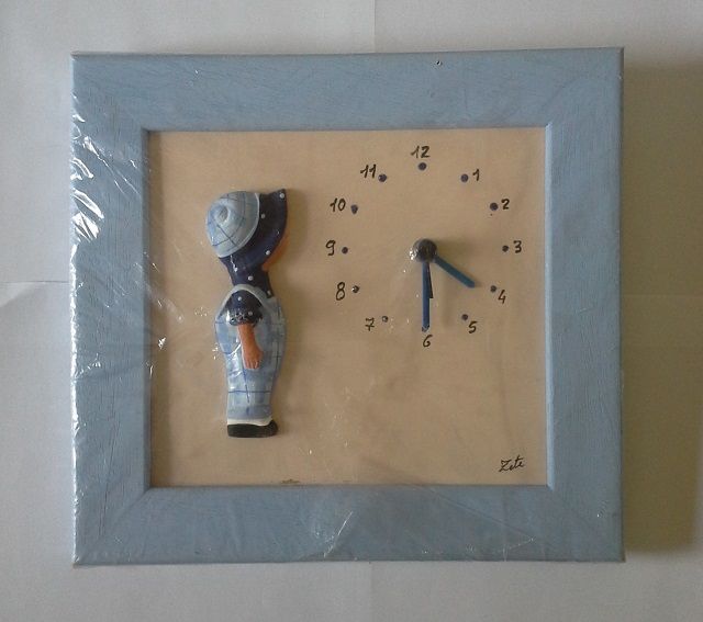 Quadro Criança com Relógio - Novo