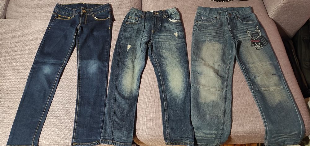 Spodnie chłopięce 3 pary r. 128