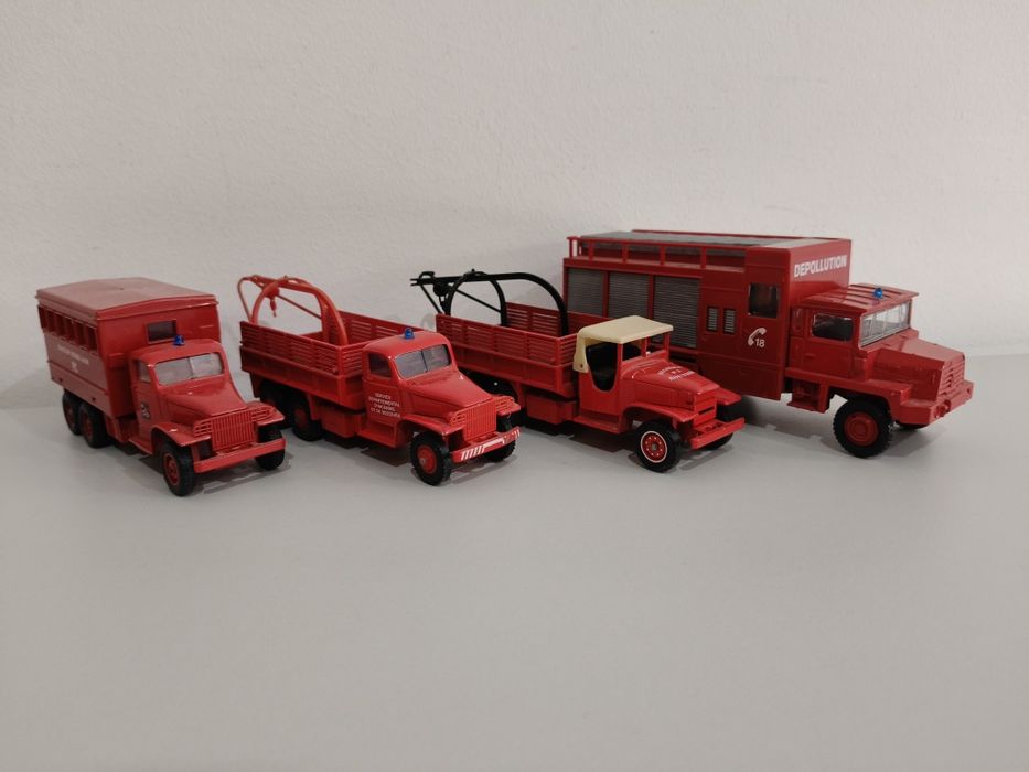 Miniaturas de veículos de bombeiros, escala 1:50 e 1:55