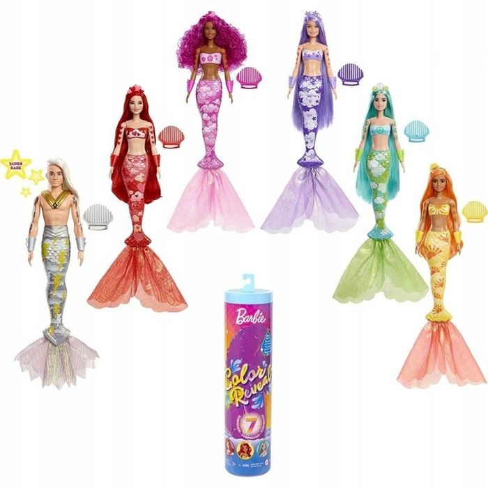 Lalka Barbie Kolorowa Niespodzianka Syrenka Color Reveal