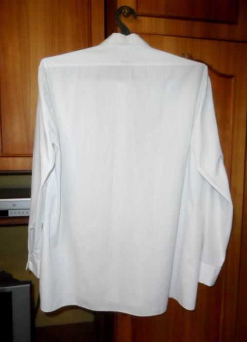 Белая мужская рубашка с вышивкой Ron Harper 50-52-54 100% коттон