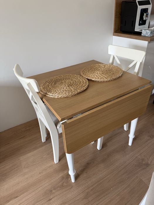 Stoł rozkładany Danderyd Ikea + 3 krzesła
