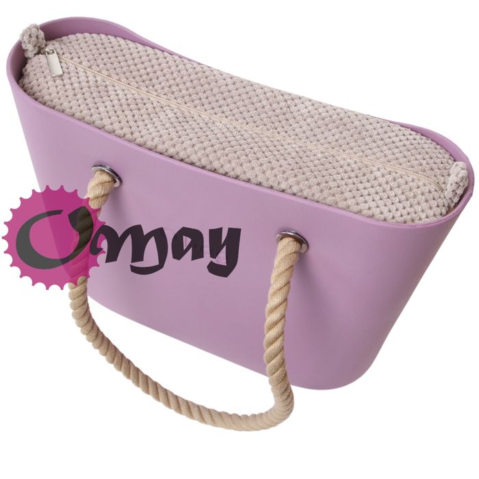 Naturalny organizer do OBAG STANDARD welur beżowy humus wnętrze OMAY