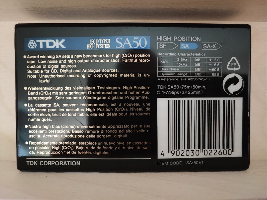 Cassette TDK SA C50