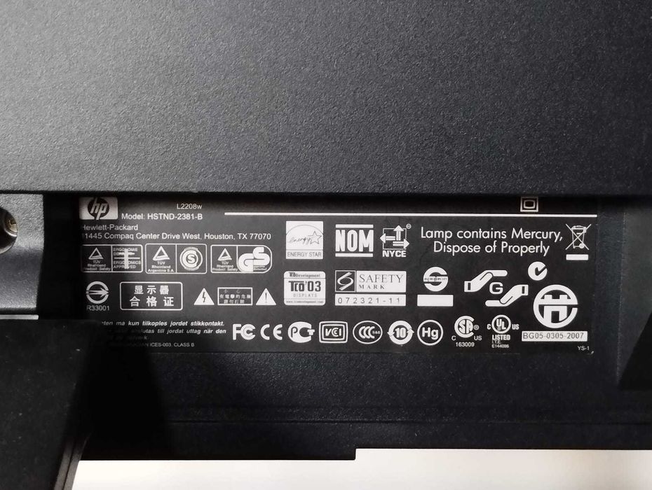 Monitor LCD 22" HP L2208w