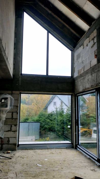 Drzwi tarasowe aluminiowe przesuwne HS – Aluprof z montażem