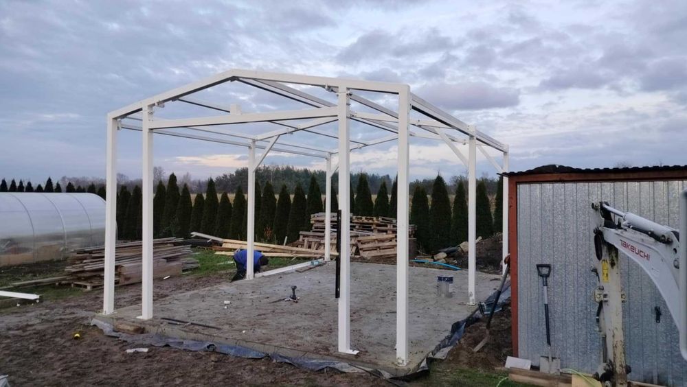 Garaż 5x7, konstrukcja stalowa