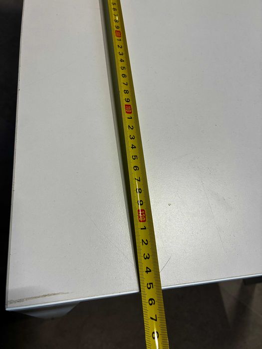 Biały blat prostokąt stół Melltorp Ikea z białymi nogami